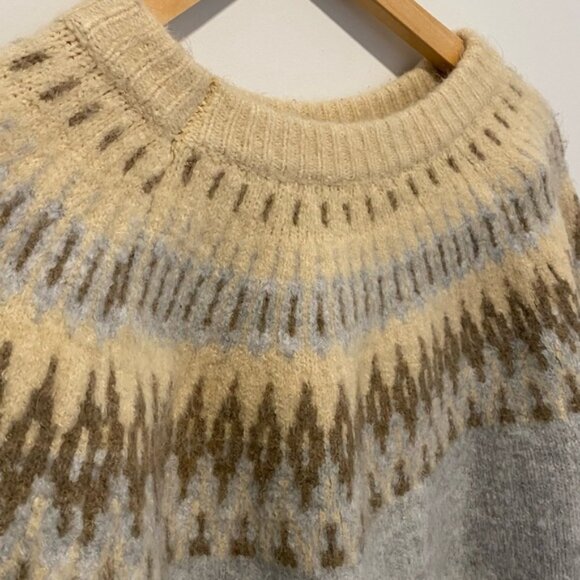 Thick Wool Cashmere-Feel Sweater Cream Cozy Knit — Size M (Approx.) - Picture 7 of 7